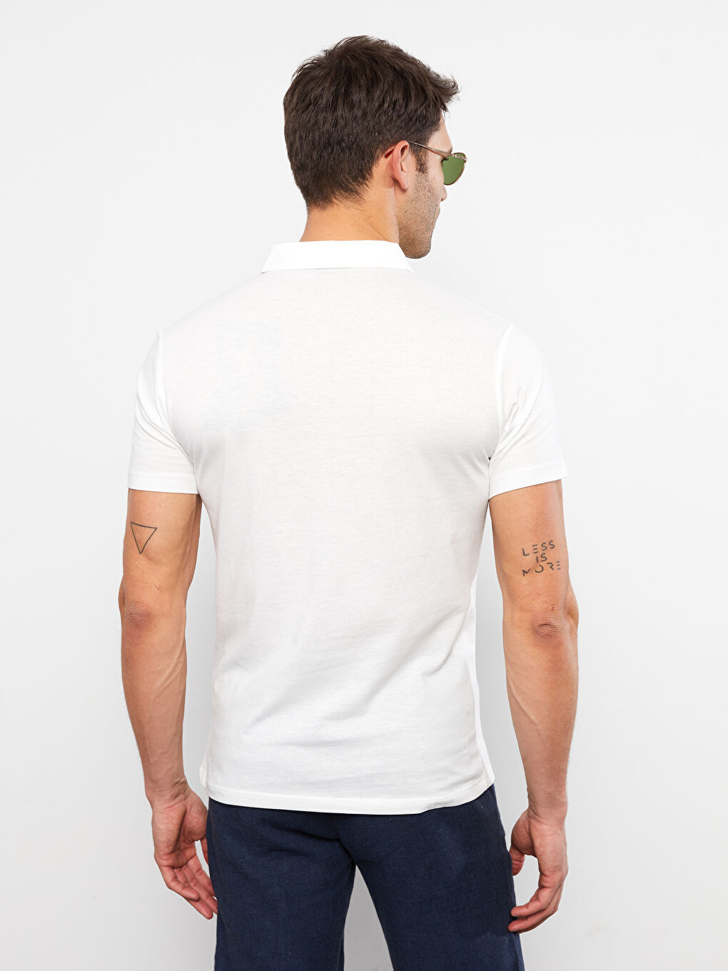 Ekru Polo Yaka Kısa Kollu Erkek Tişört-4