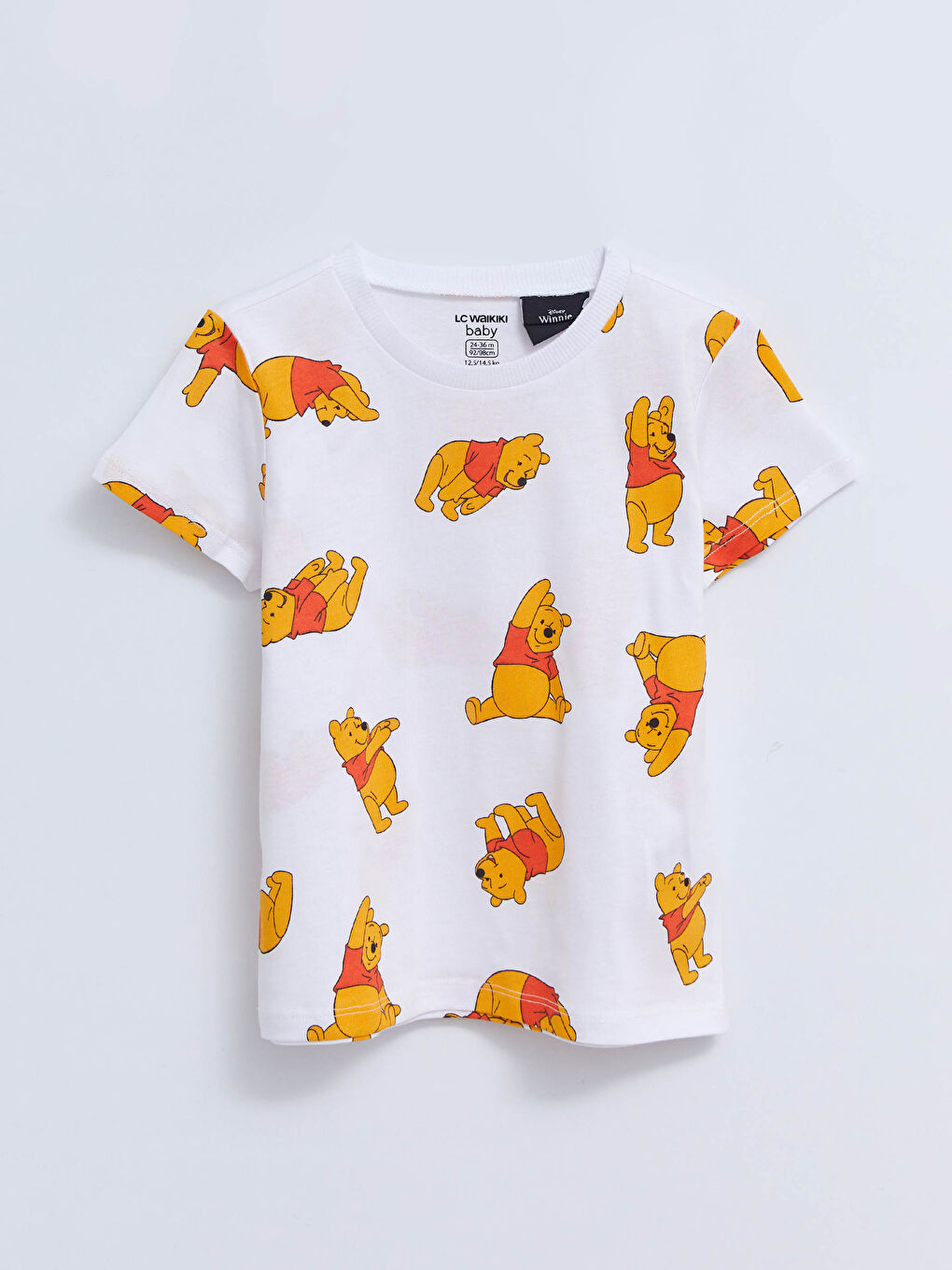 Crew Neck Short Sleeve Winnie the Pooh Printed Baby Boys' T-Shirt and Dungarees 2 Pack Set-2