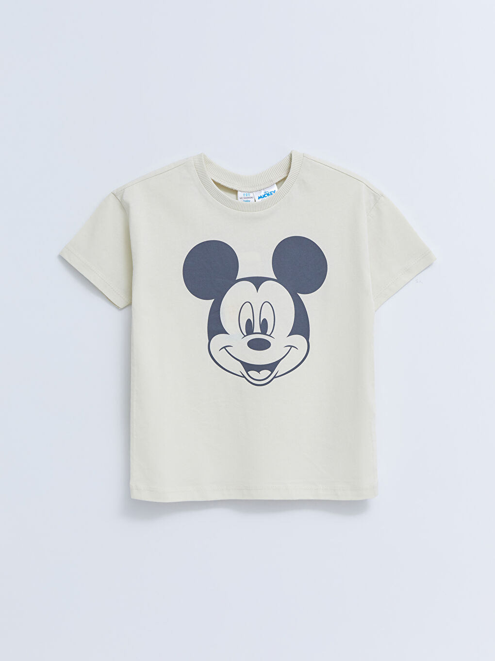 Crew Neck Short Sleeve Mickey Mouse Printed Baby Boys' T-Shirt-3
