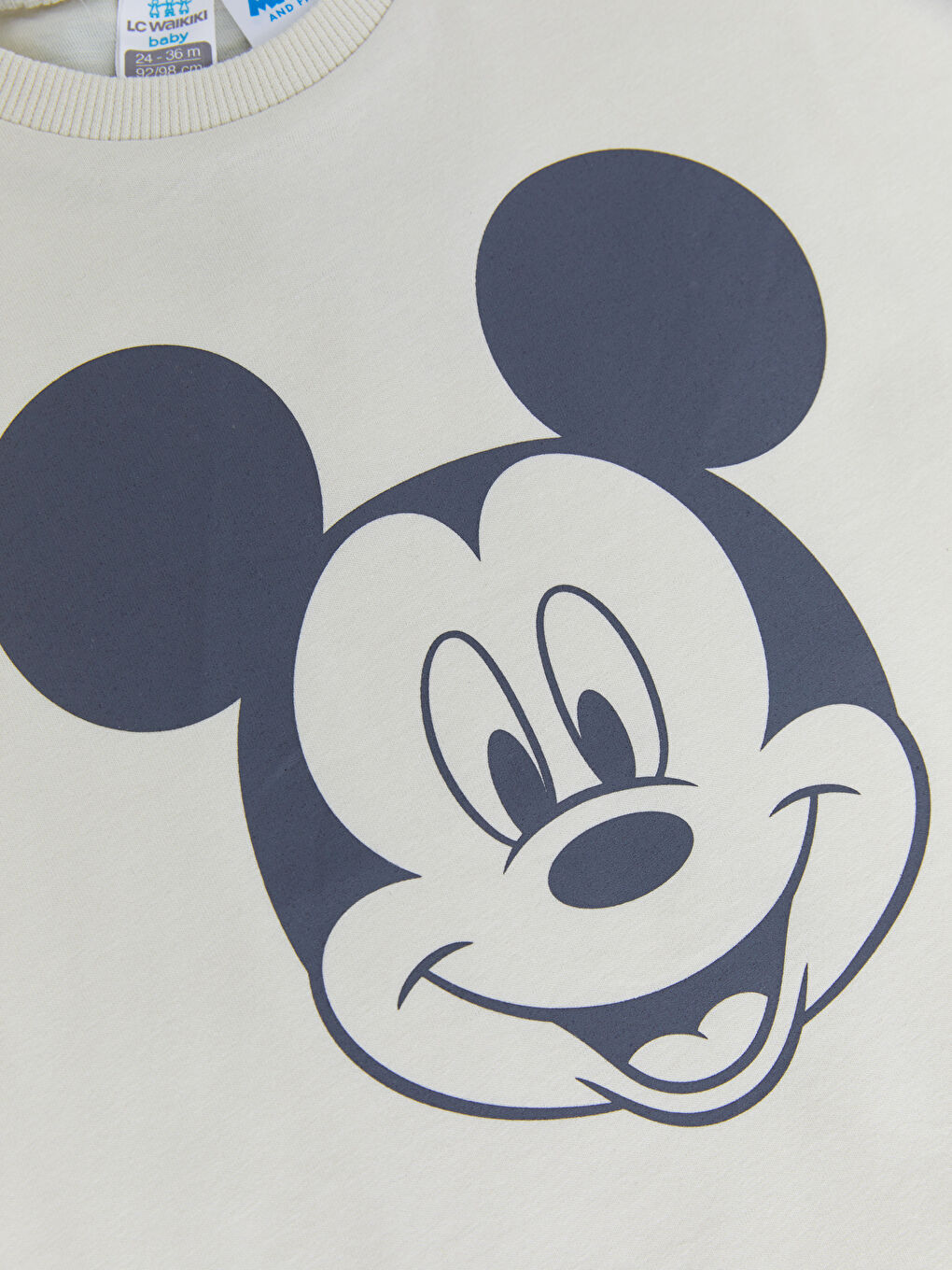 Crew Neck Short Sleeve Mickey Mouse Printed Baby Boys' T-Shirt-4