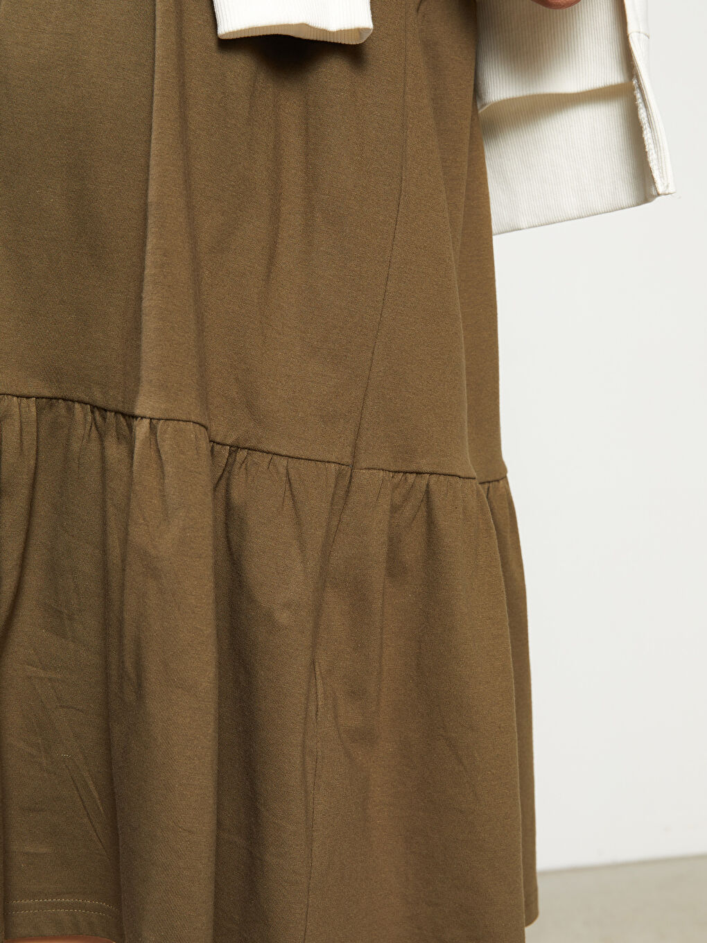 Crew Neck Straight Short Sleeve Cotton Maternity Dress -S2G641Z8-GYA