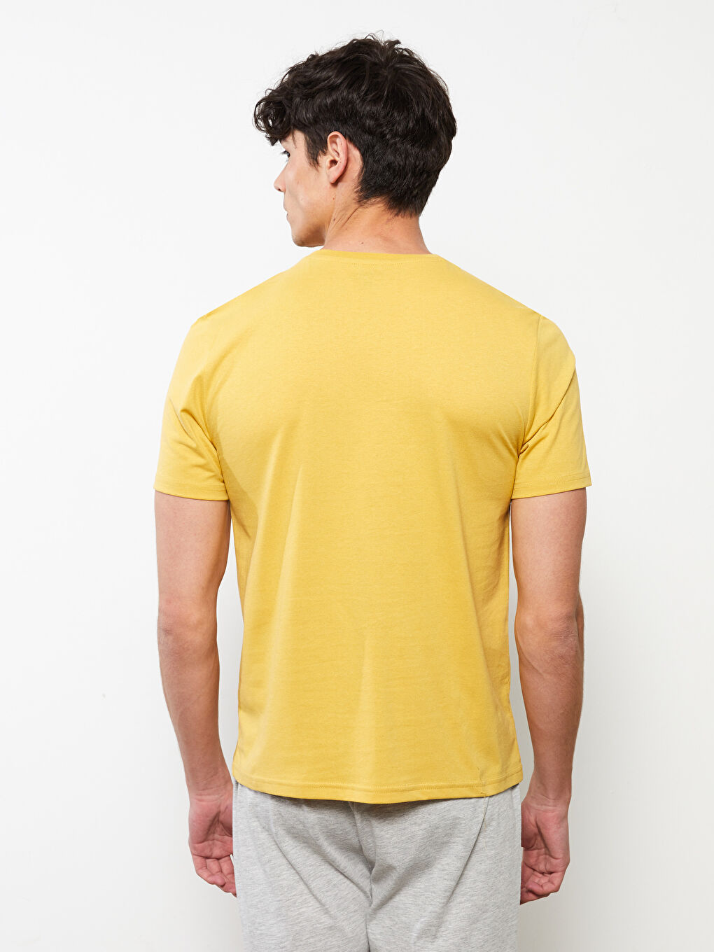 Sarı Standart Kalıp Erkek Pijama Takımı-4