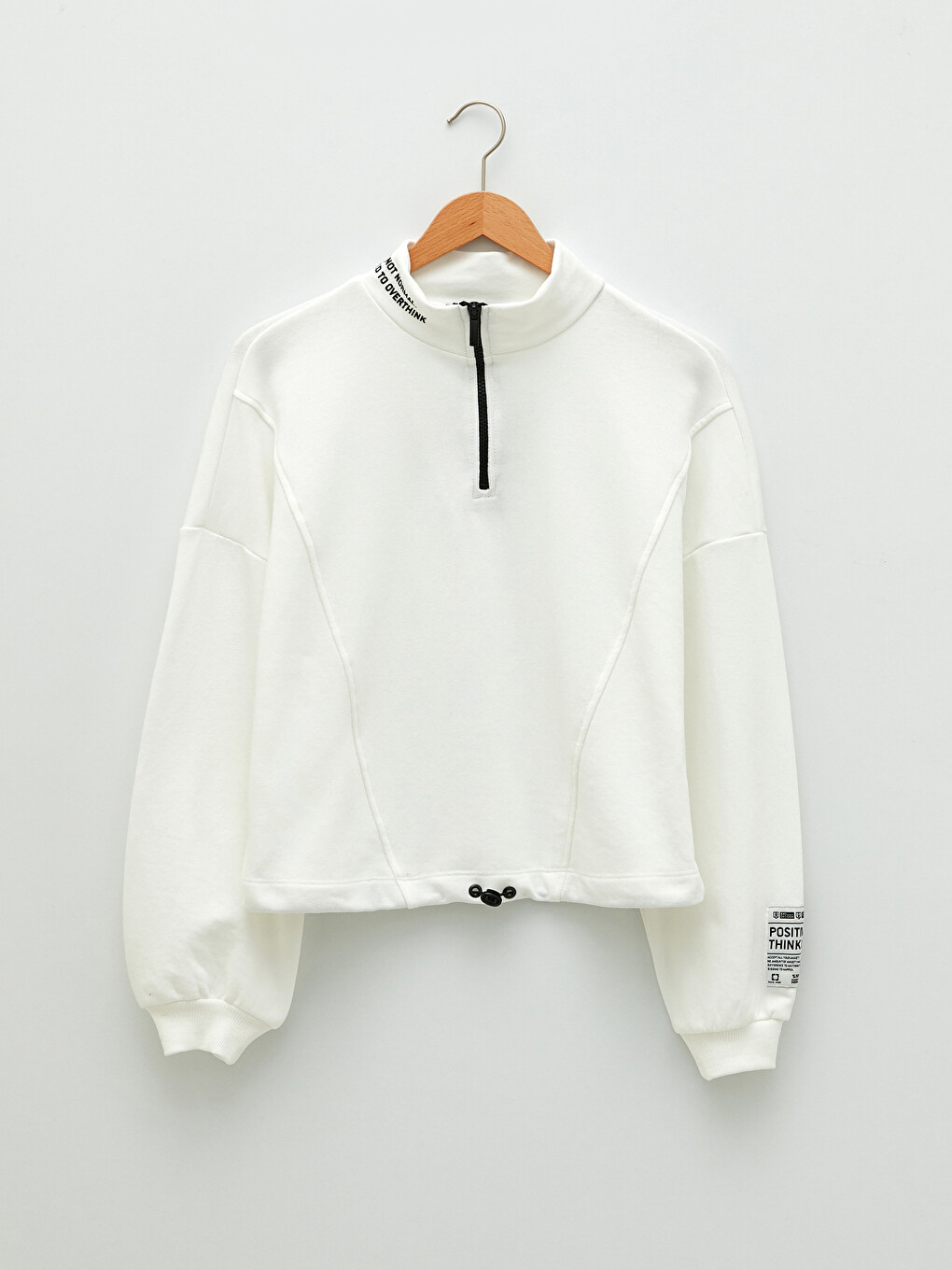 Long Sleeve Women's Sweatshirt with Stand Up Collar Letter Print-5