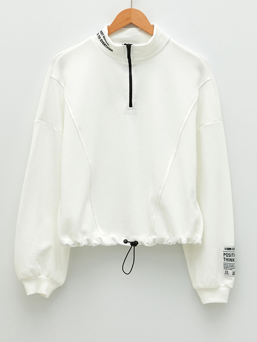 Long Sleeve Women's Sweatshirt with Stand Up Collar Letter Print-7