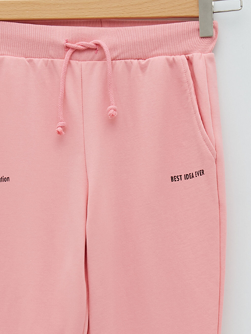 Әйелдерге арналған серпімді белдік әріп принтті қалтасы бар спорттық шалбар-7