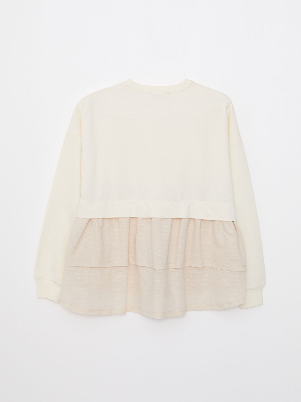 Crew Neck Plain Long Sleeve Women's Sweatshirt Tunic-6