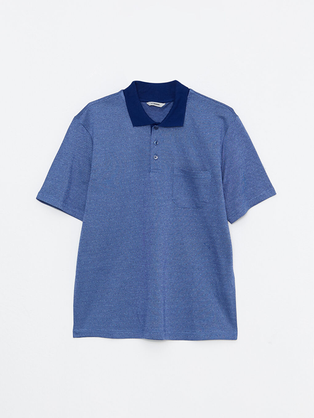 Mercerized Polo Neck Short Sleeve Men's T-Shirt-5