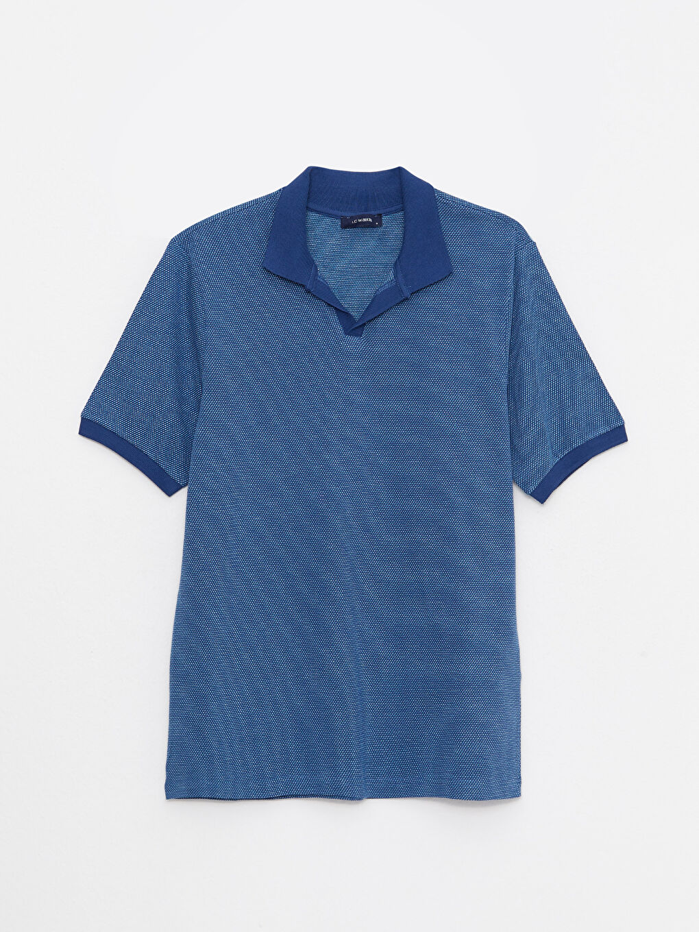 تي شيرت رجالي بياقة بولو وكم قصير من قماش جيرسي-5