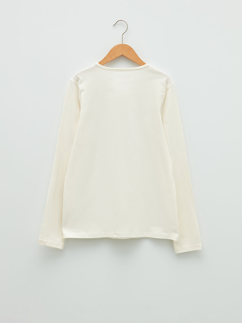 T-shirt Fille en Coton à Manches Longues Imprimé Col Rond-1