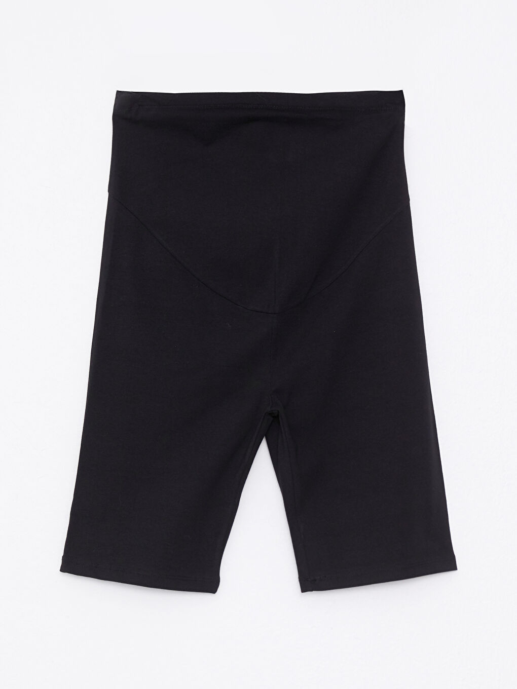 Siyah Karın Panelli Düz Hamile Biker Tayt-6