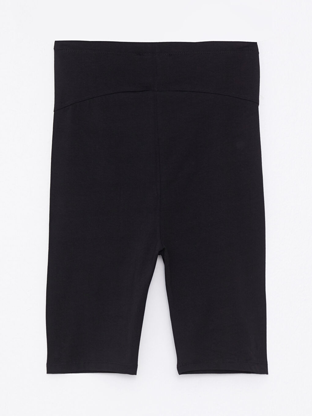 Siyah Karın Panelli Düz Hamile Biker Tayt-7