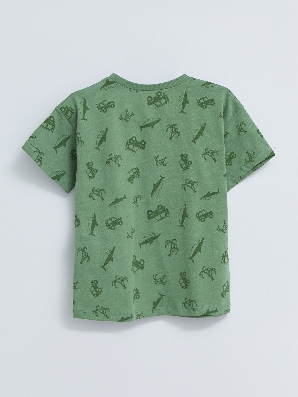 Crew Neck Short Sleeve Printed Cotton Baby Boy T-Shirt-1
