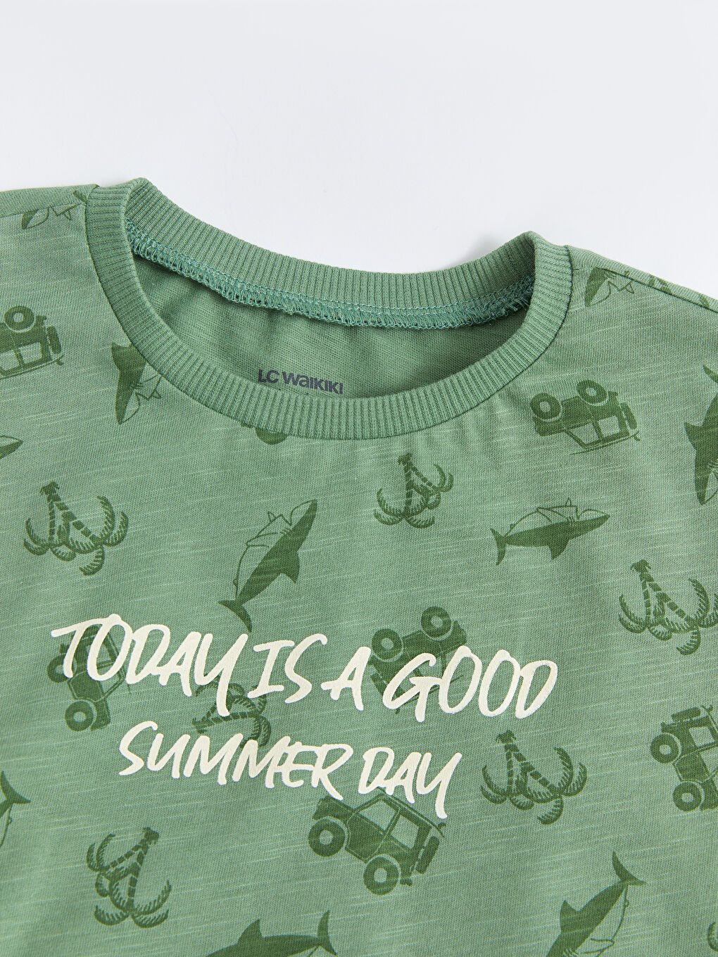 Crew Neck Short Sleeve Printed Cotton Baby Boy T-Shirt-2