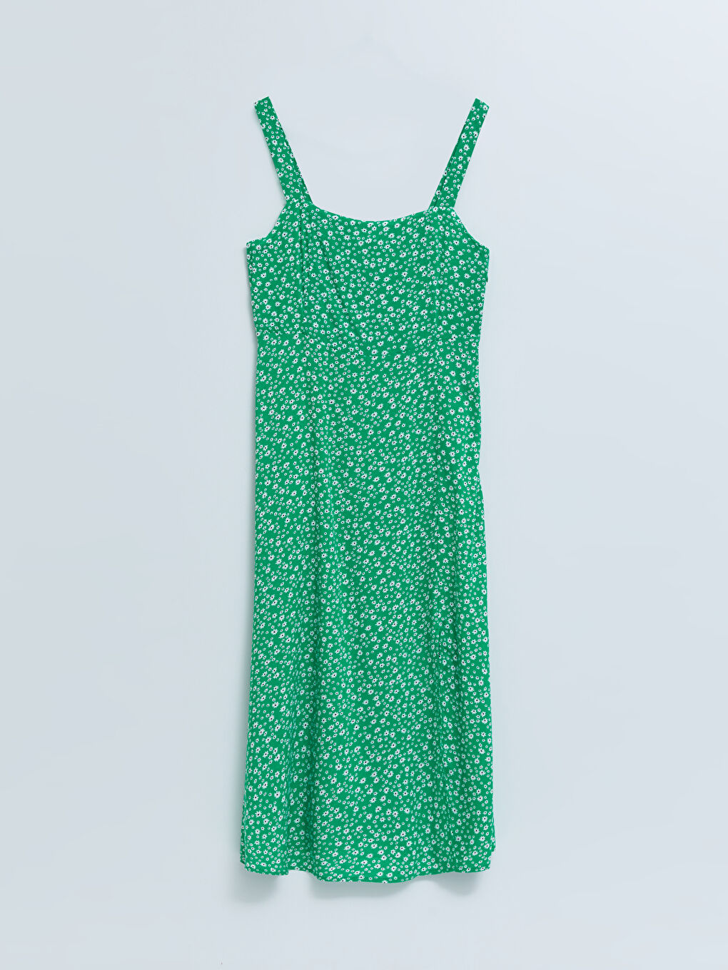 Square Neck Floral Viscose Women's Dress-5