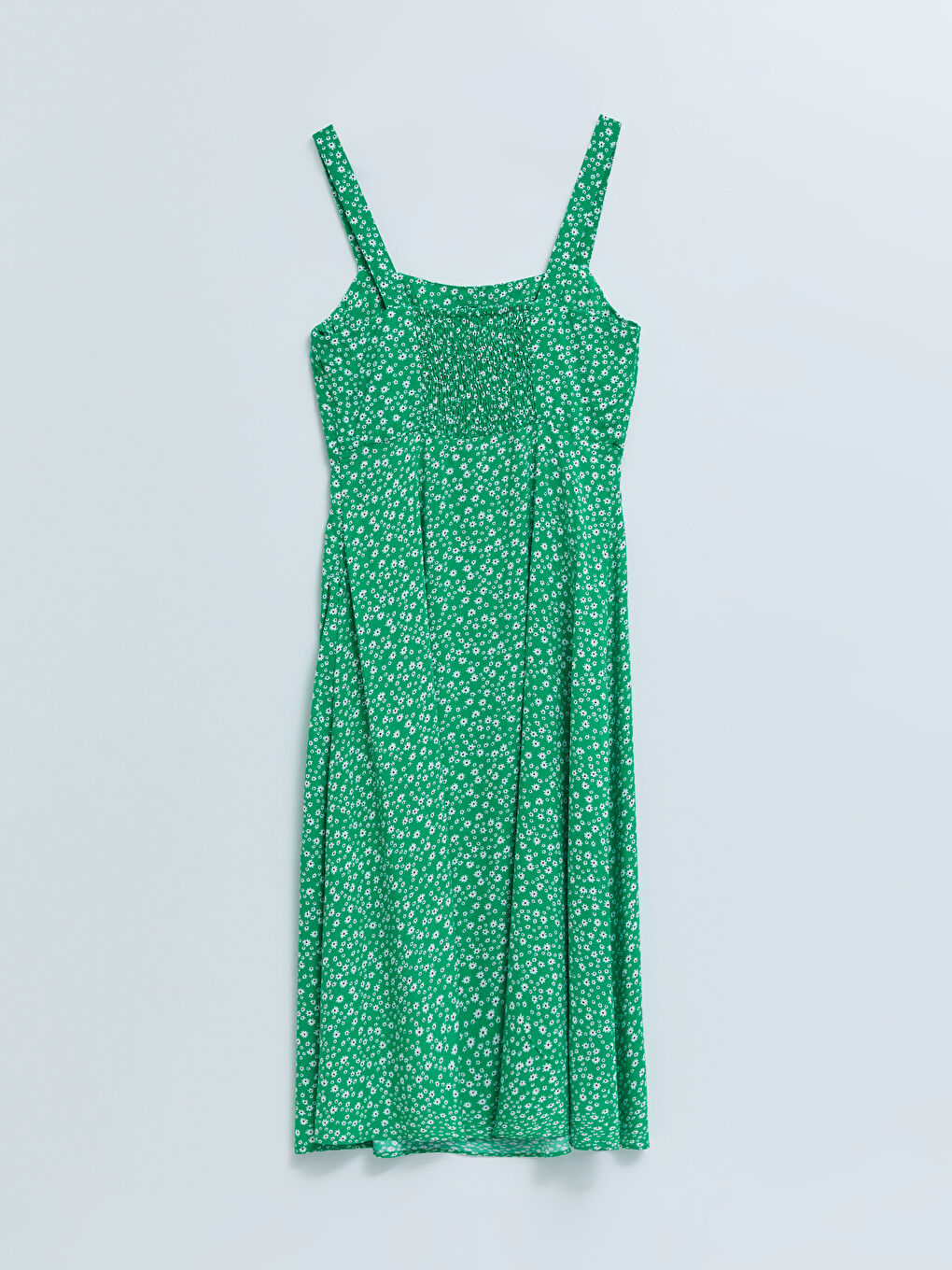 Square Neck Floral Viscose Women's Dress-6