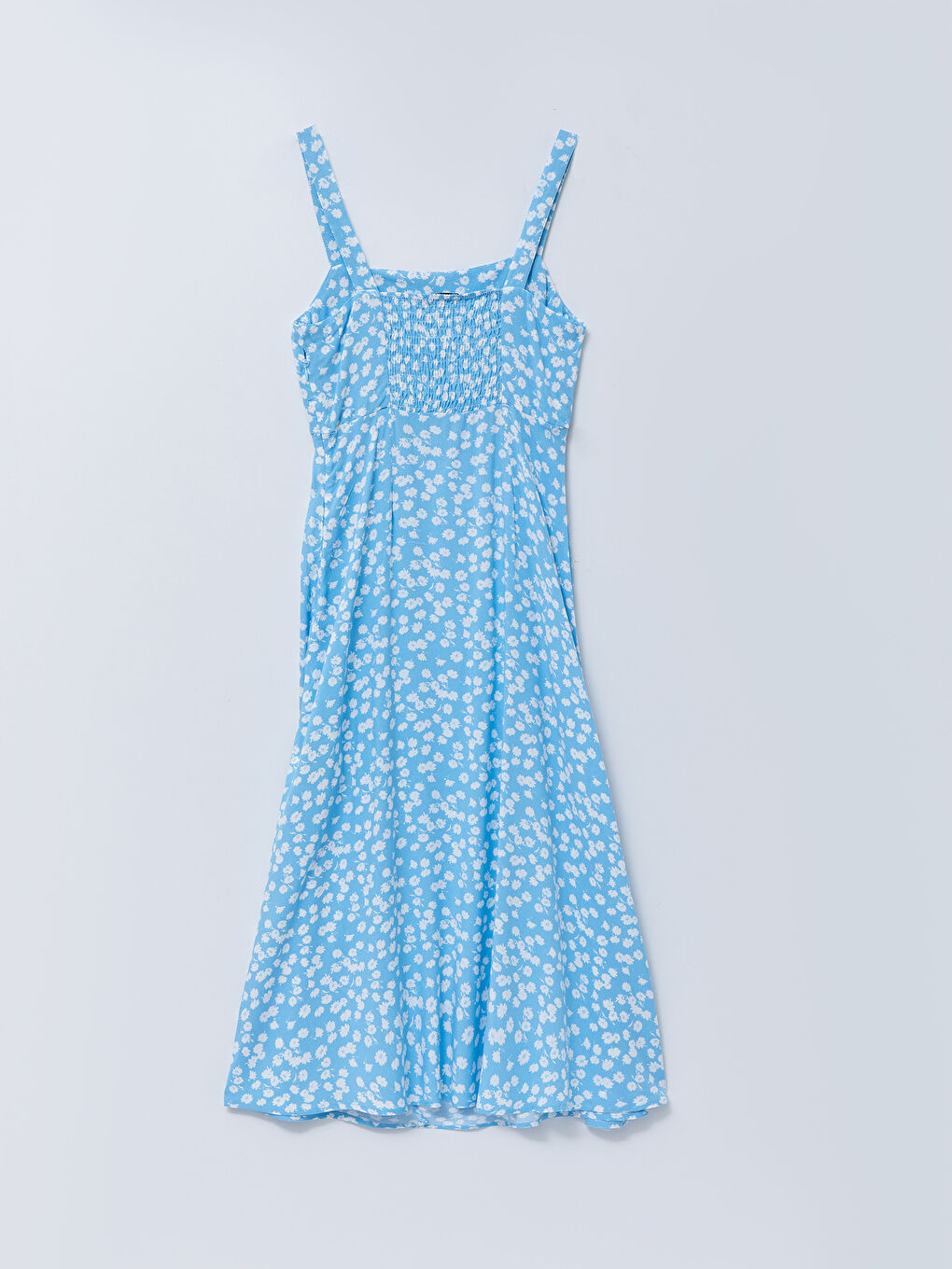 Square Neck Floral Viscose Women's Dress-6