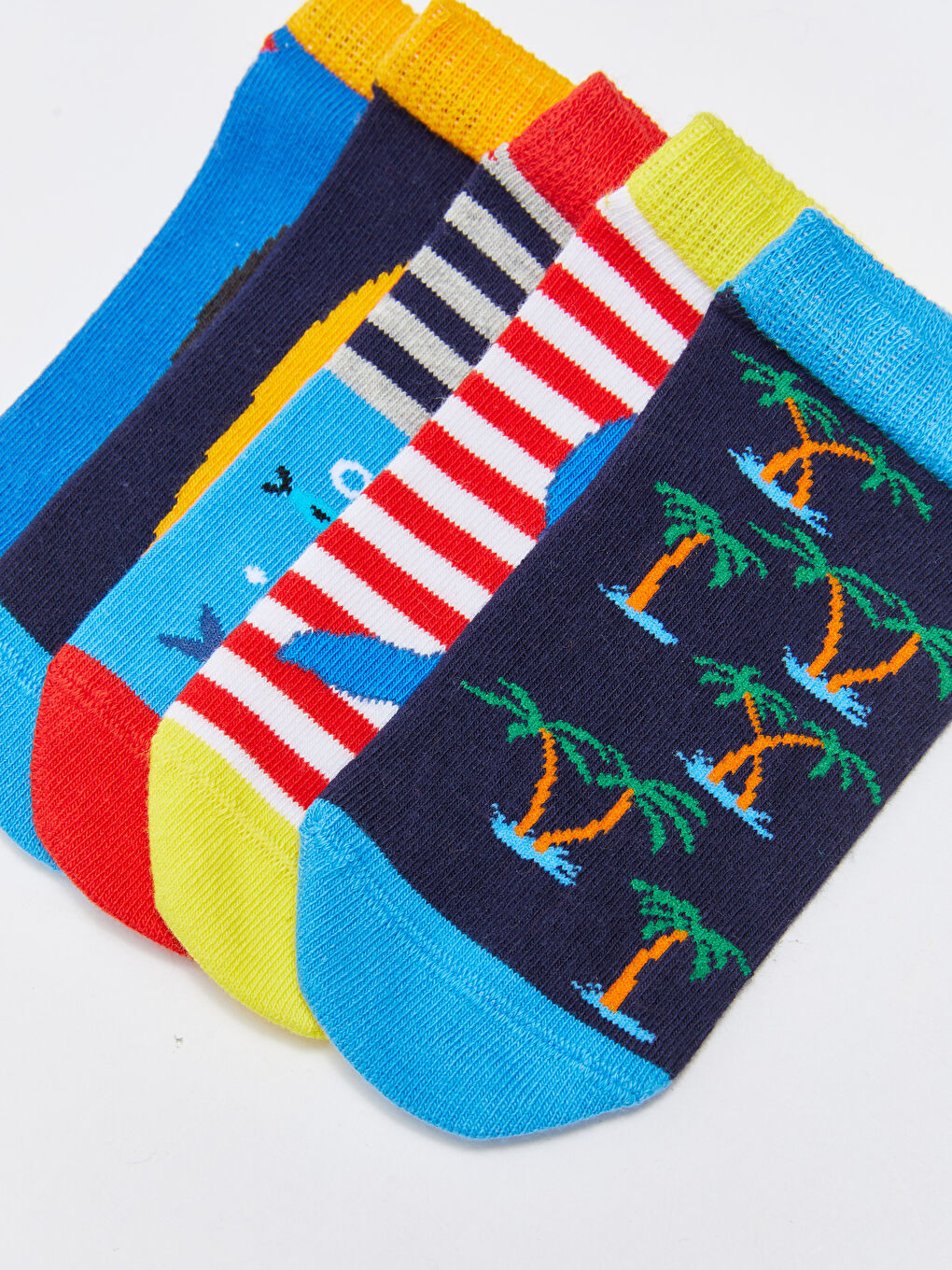 Karışık Desenli Erkek Çocuk Patik Çorap 5'li-2