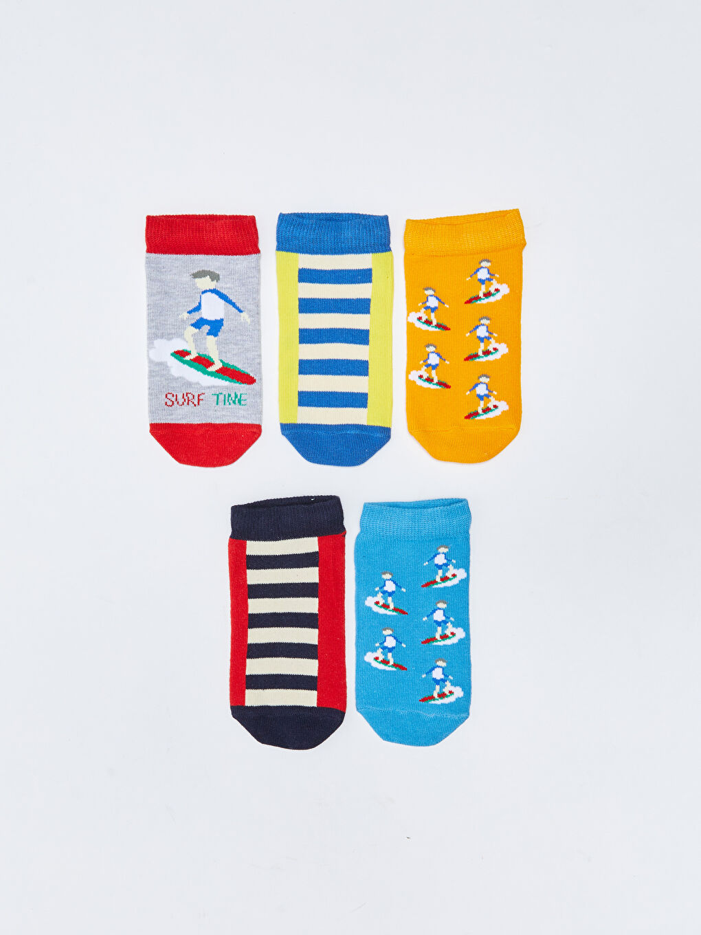 Patterned Boys Trainer Socks 5 Pack-1