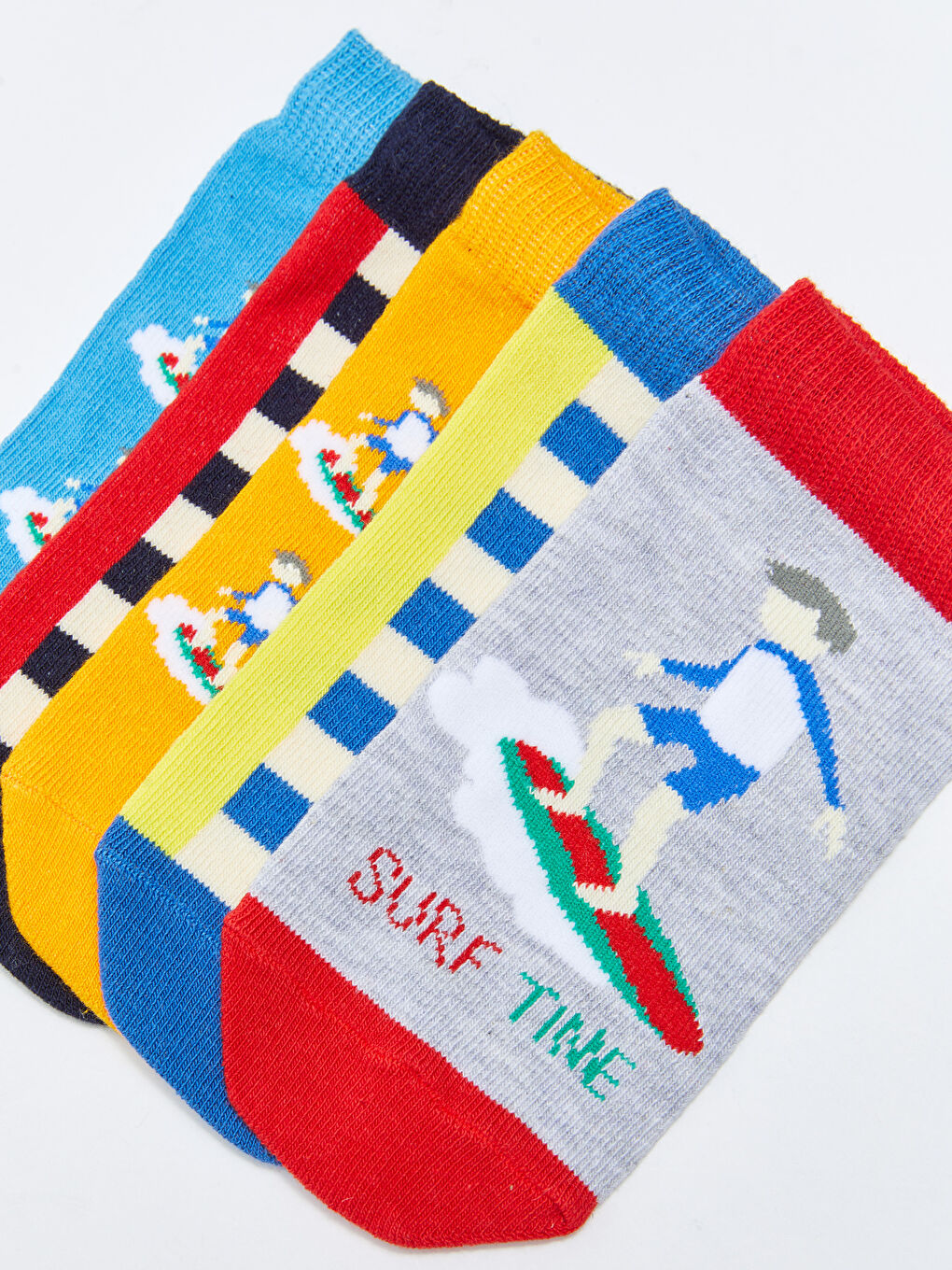 Patterned Boys Trainer Socks 5 Pack-2