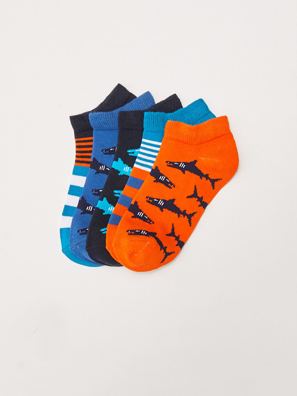 Karışık Desenli Erkek Çocuk Patik Çorap 5'li
