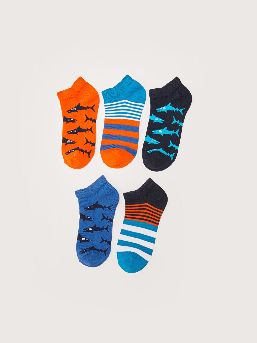 Karışık Desenli Erkek Çocuk Patik Çorap 5'li-1