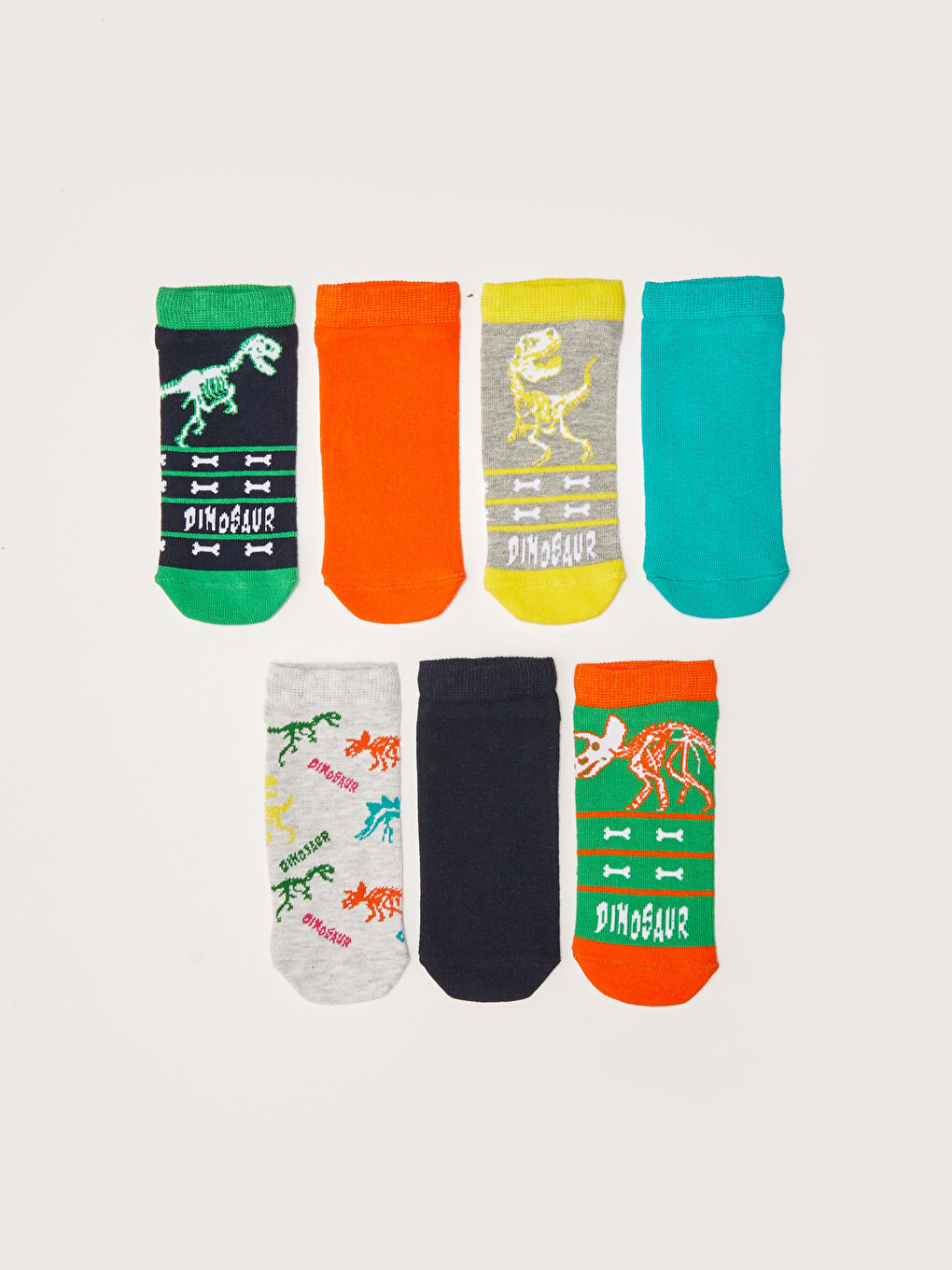 Patterned Boys' Trainer Socks 7 Pack-1