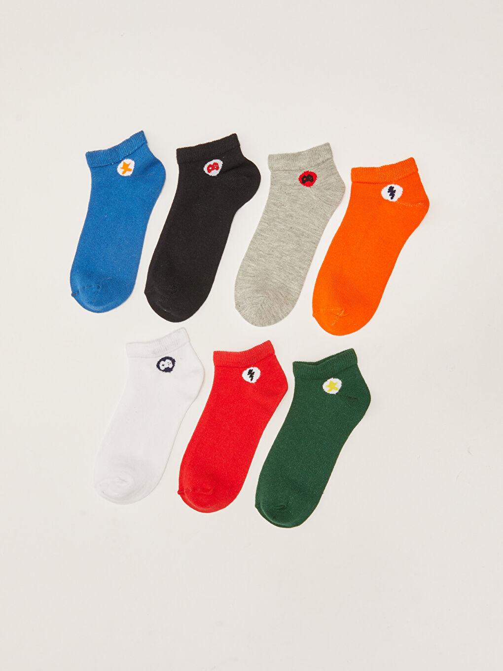 Karışık Desenli Erkek Çocuk Patik Çorap 7'li-1