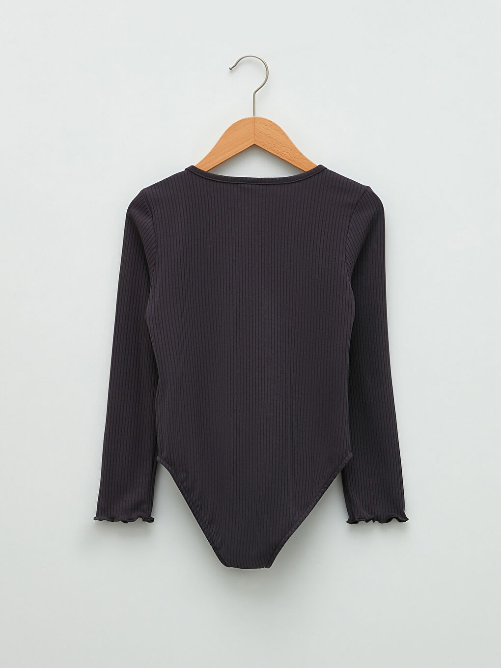 Crew Neck Printed Long Sleeve Girls' Snap fastening Body-1