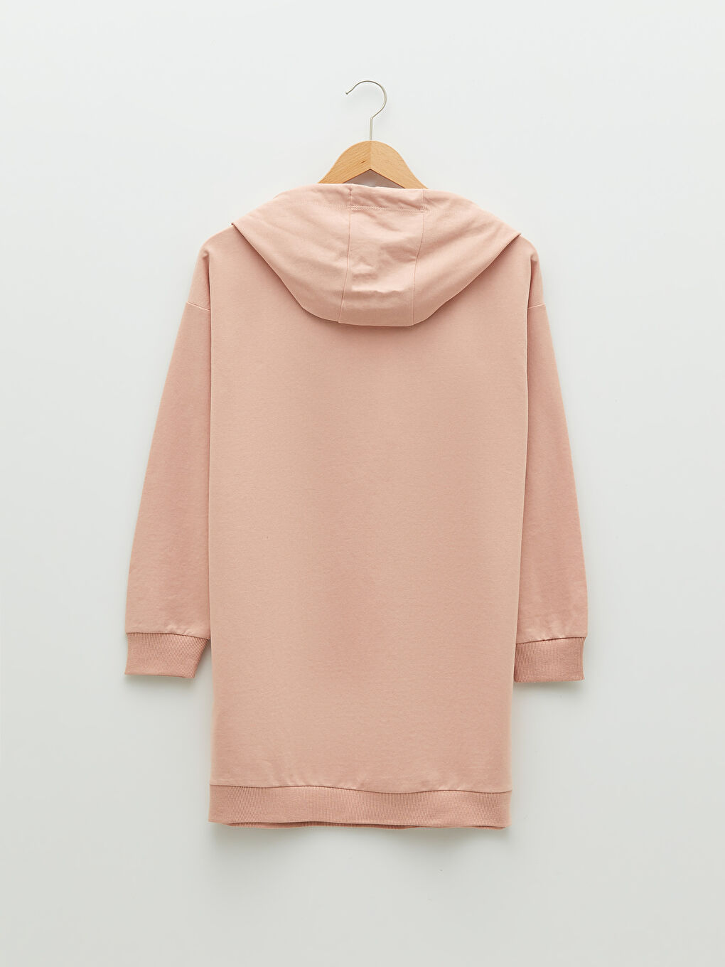 LCW Modest Mat Pembe Kapüşonlu Baskılı Uzun Kollu Kadın Sweatshirt Tunik - 7