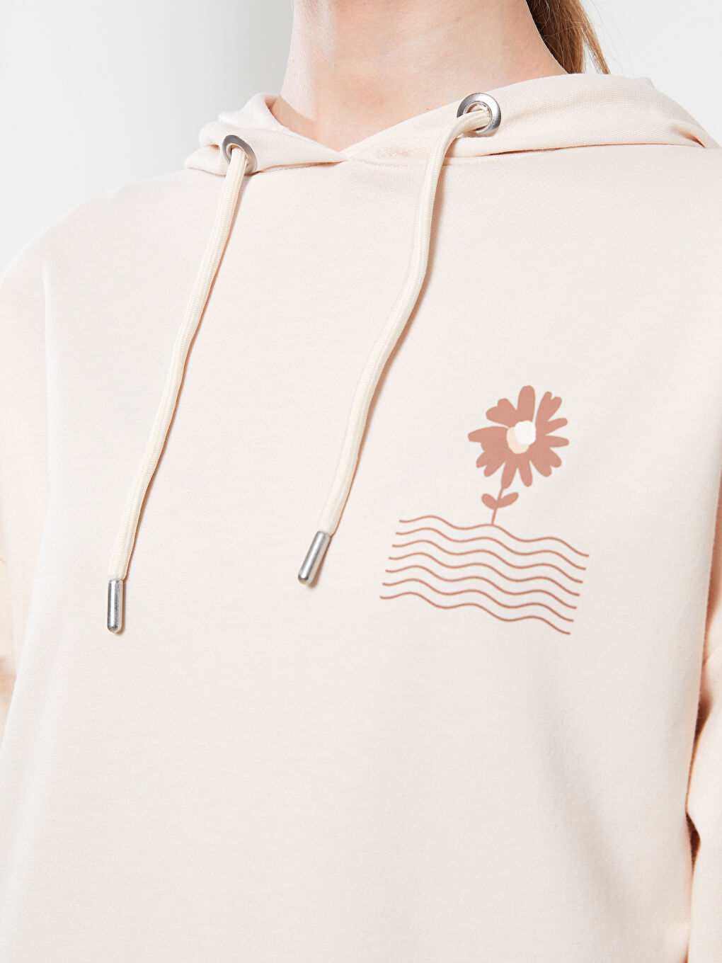 Tunique en Sweatshirt à Capuche Imprimée à Manches Longues pour Femmes-3