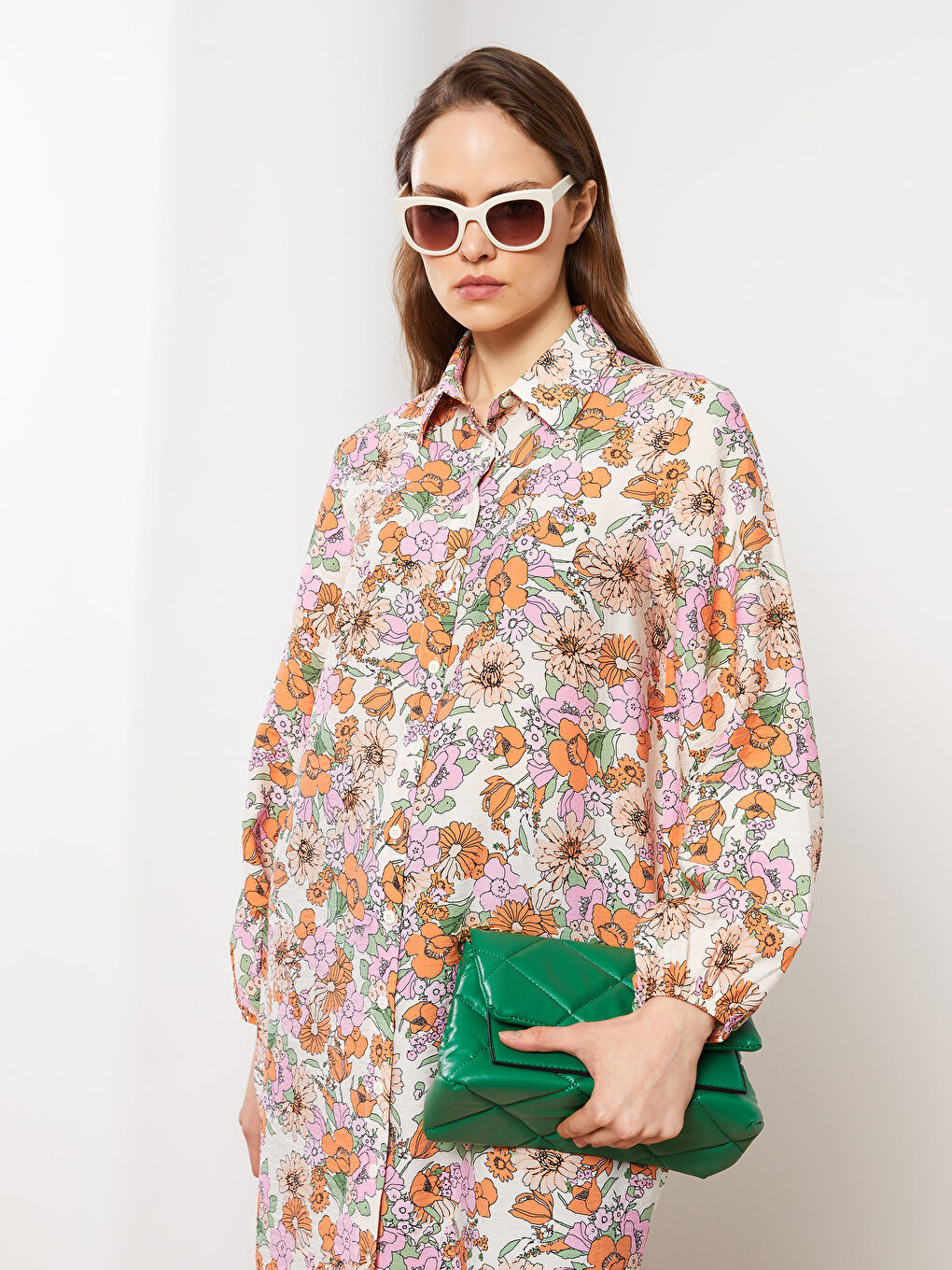 Floral Long Sleeve Women's Shirt Tunic-2