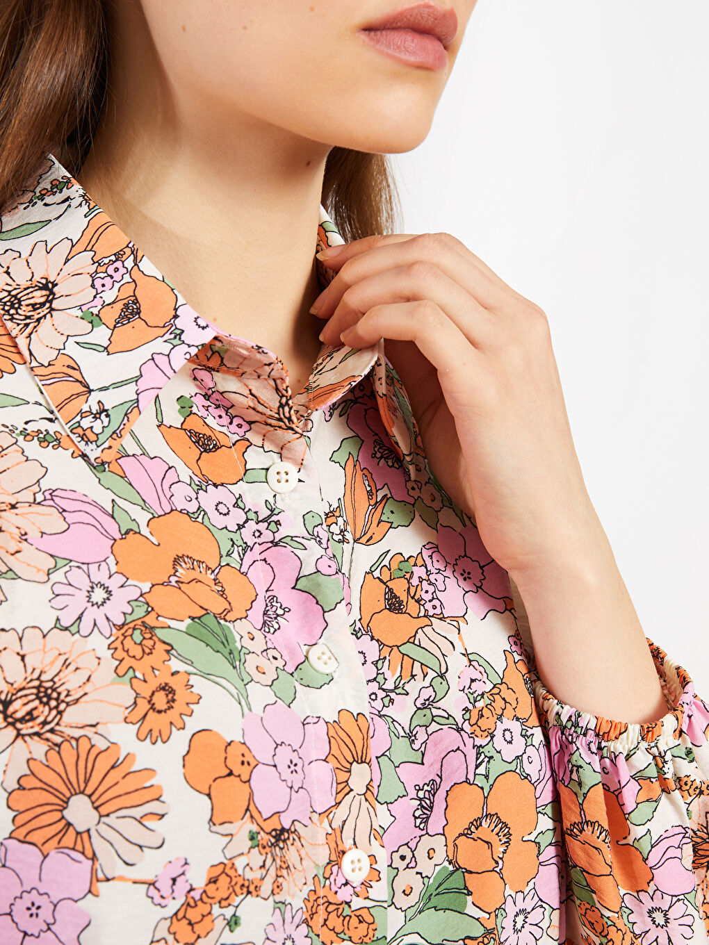 Floral Long Sleeve Women's Shirt Tunic-4