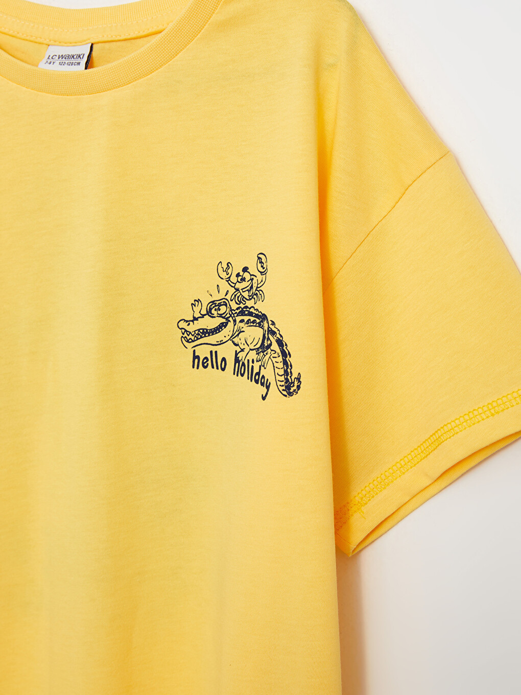 Crew Neck Printed Short Sleeve Cotton Boy T-shirt-1