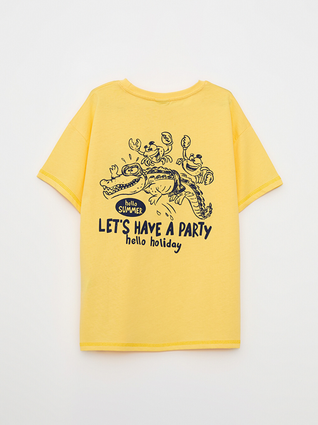 Crew Neck Printed Short Sleeve Cotton Boy T-shirt-2