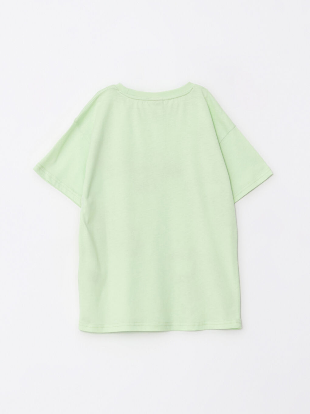 تيشيرت قطن مطبوع بياقة دائرية وكم قصير للأولاد-1