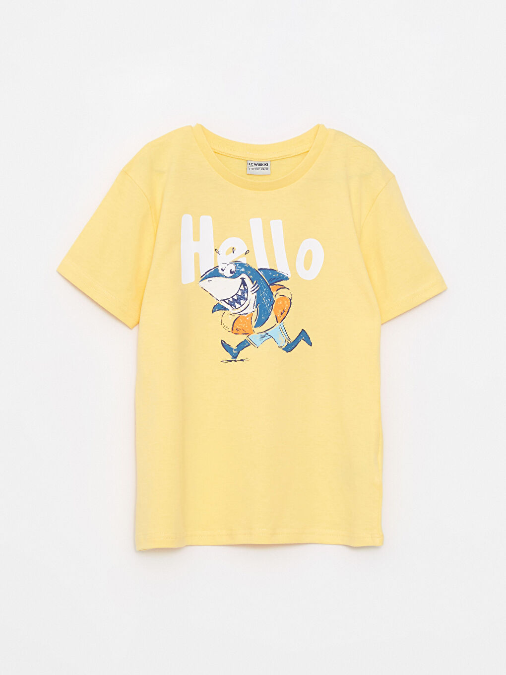 Sarı Bisiklet Yaka Baskılı Kısa Kollu Erkek Çocuk Tişört ve Şort-1