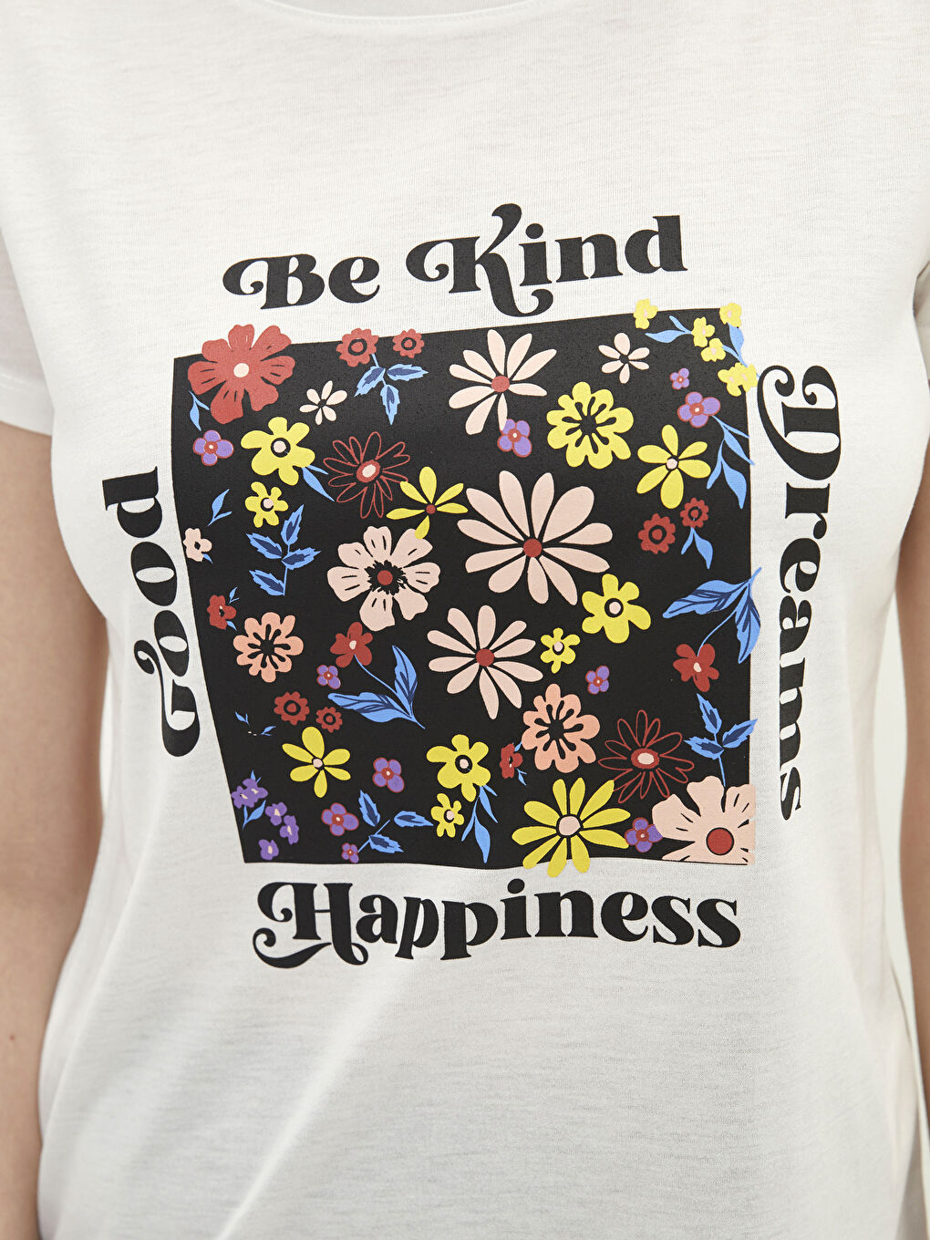 Crew Neck Printed Short Sleeve Women's T-Shirt-2
