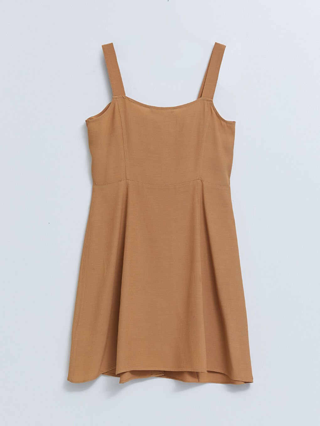 Heart Collar Plain Viscose Women's Dress-6