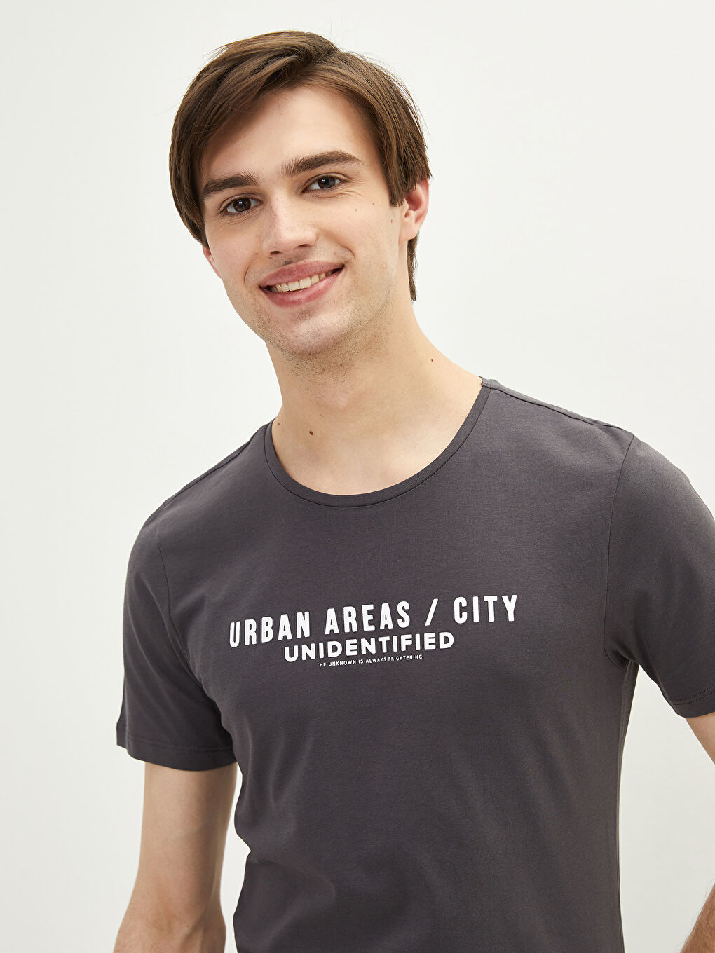 Crew Neck Short Sleeve Printed Combed Cotton Men's T-shirt