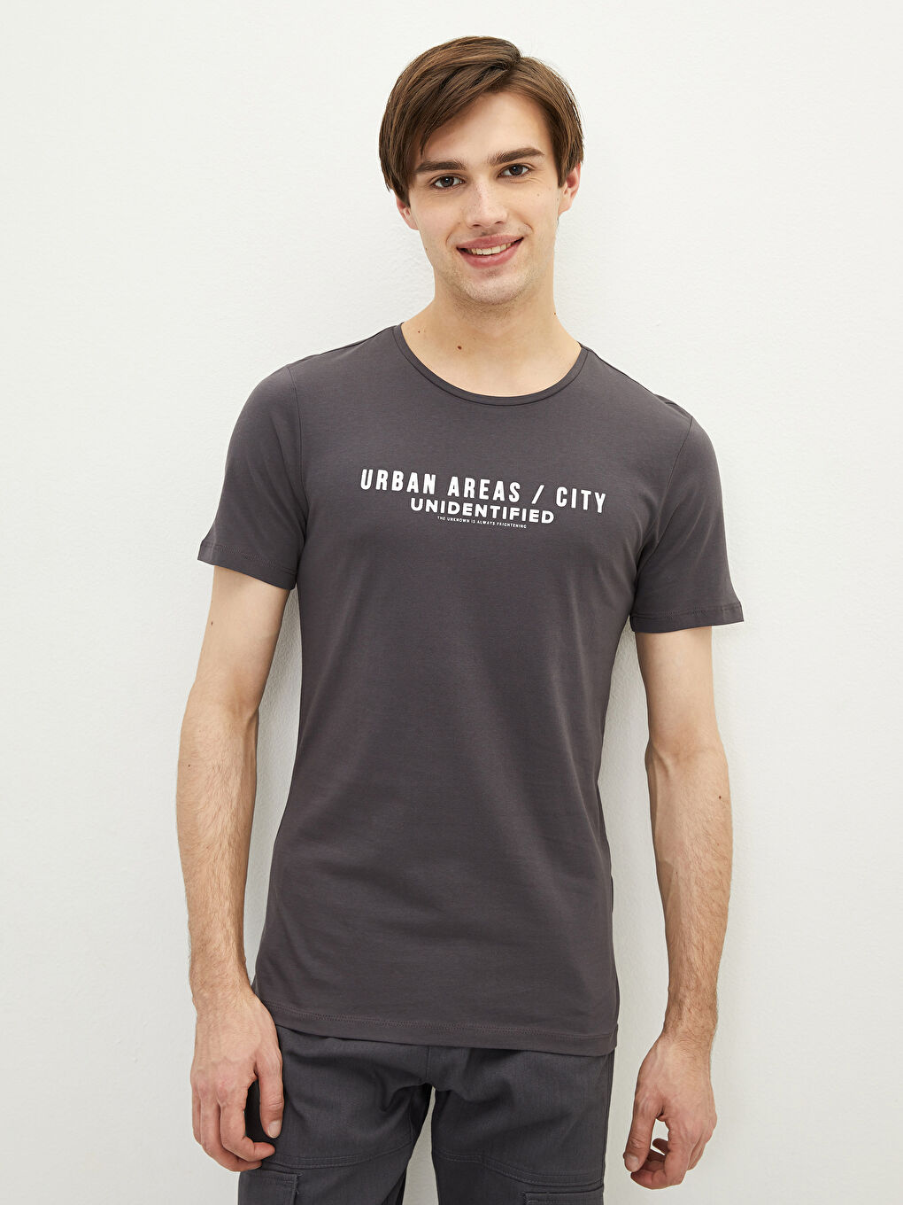 Crew Neck Short Sleeve Printed Combed Cotton Men's T-shirt-1