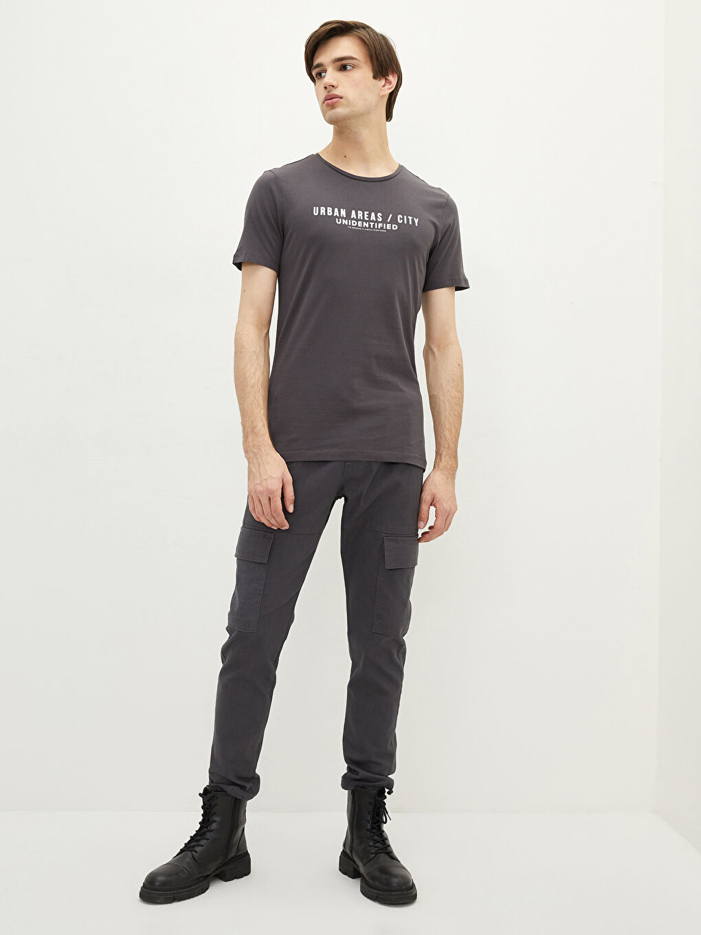 Crew Neck Short Sleeve Printed Combed Cotton Men's T-shirt-2