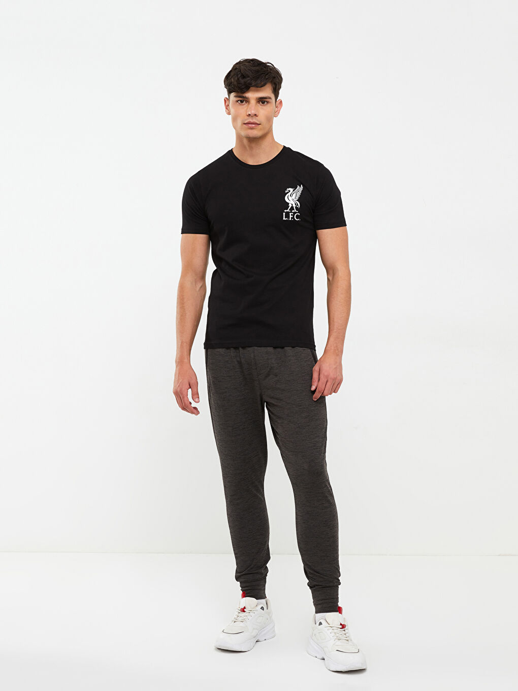 Ерлерге арналған ливерпуль принтті жанкүйерлік спорттық футболка-1