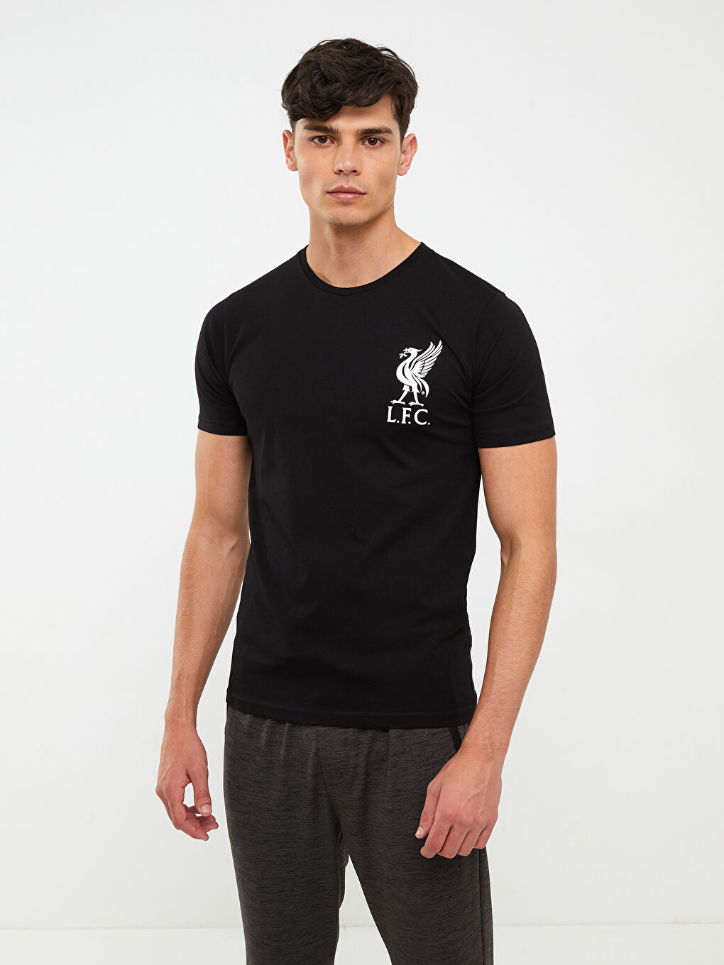 Ерлерге арналған ливерпуль принтті жанкүйерлік спорттық футболка-2