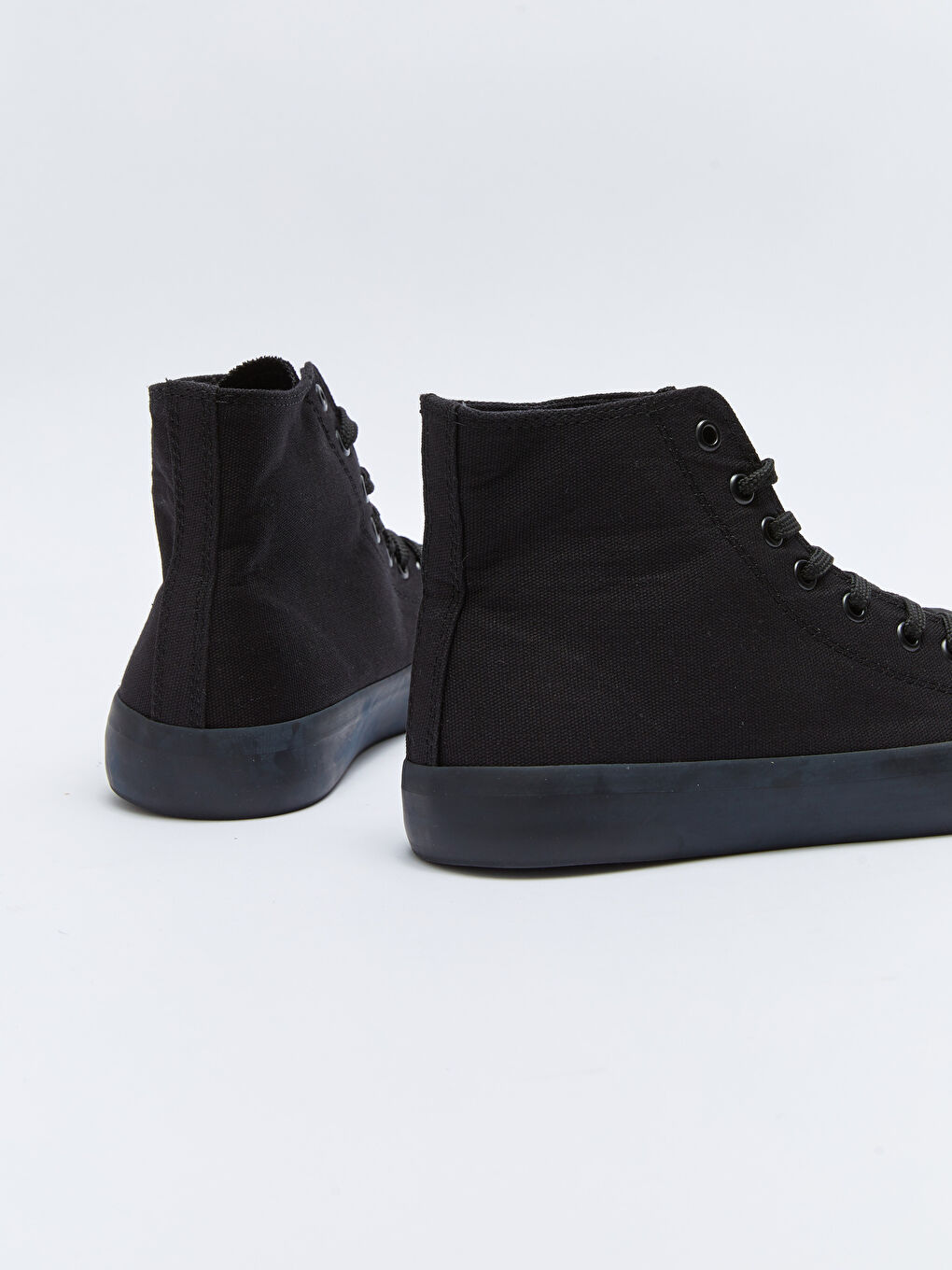 Siyah Bağcıklı Erkek Bilek Boy Spor Ayakkabı-4