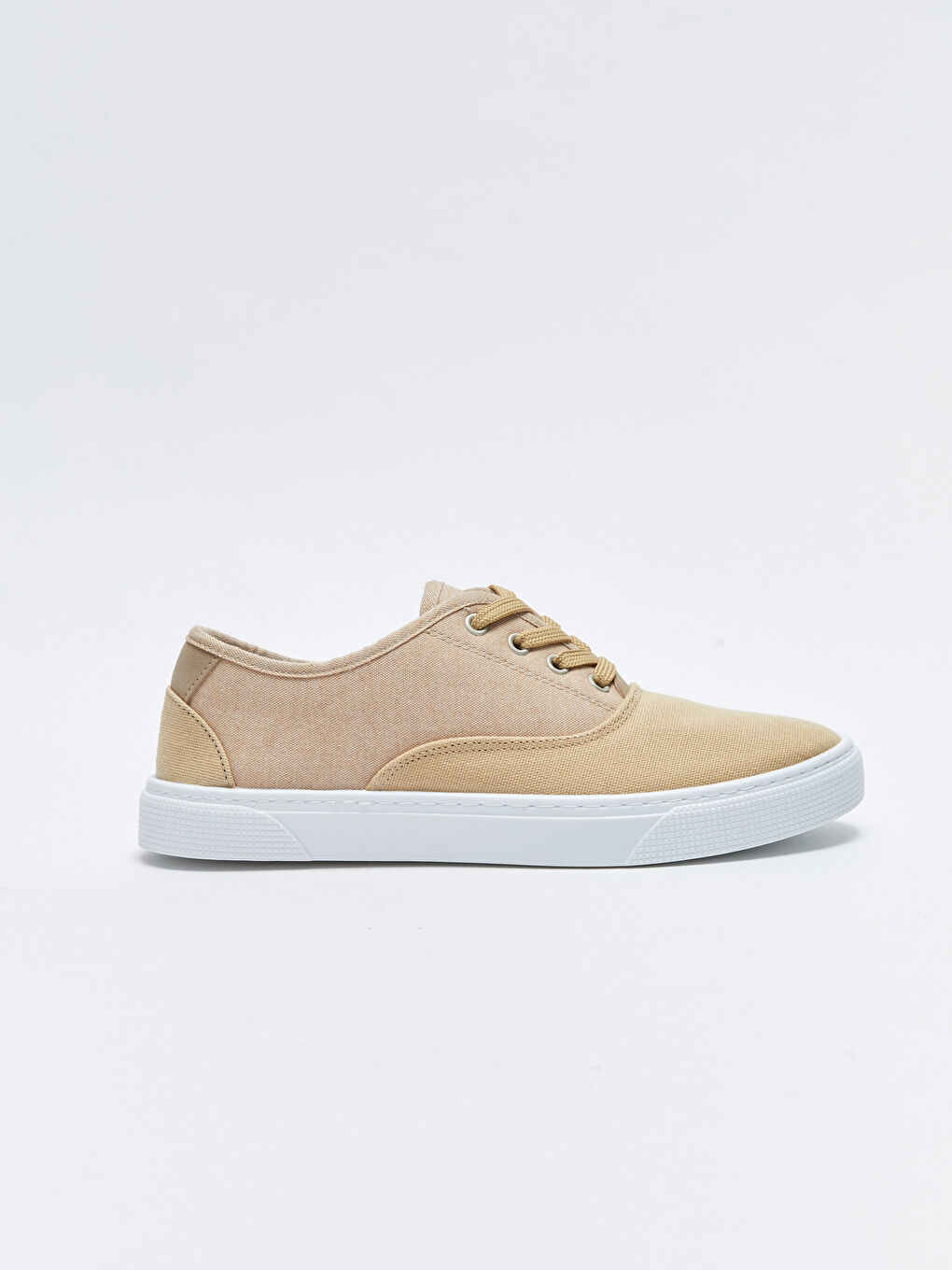 Bej Bağcıklı Renk Bloklu Erkek Spor Ayakkabı-1