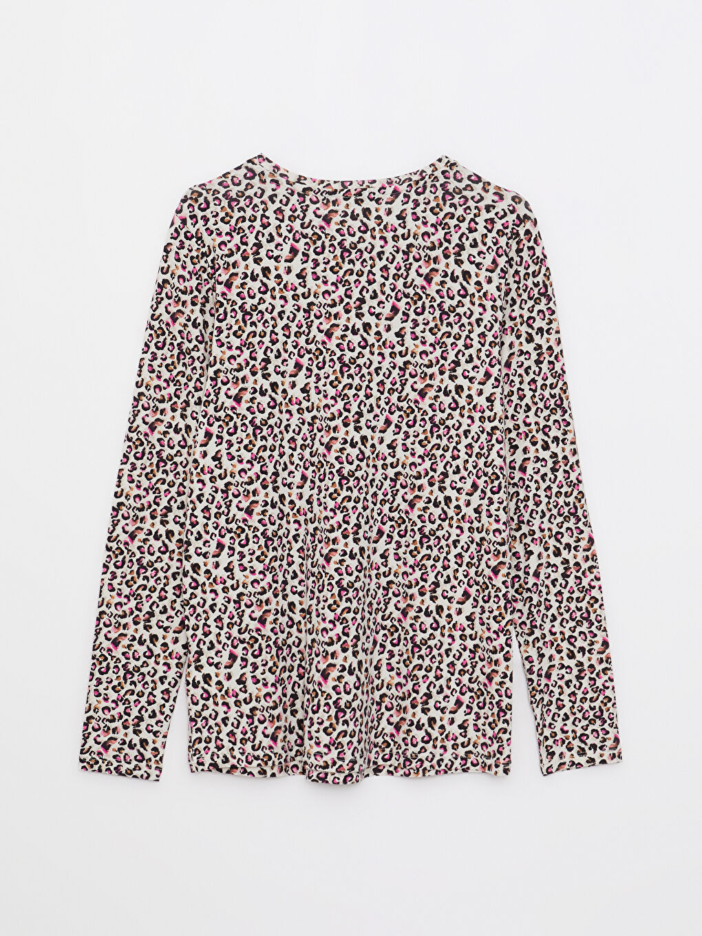 Karışık Bisiklet Yaka Desenli Uzun Kollu Kadın Tişört-7