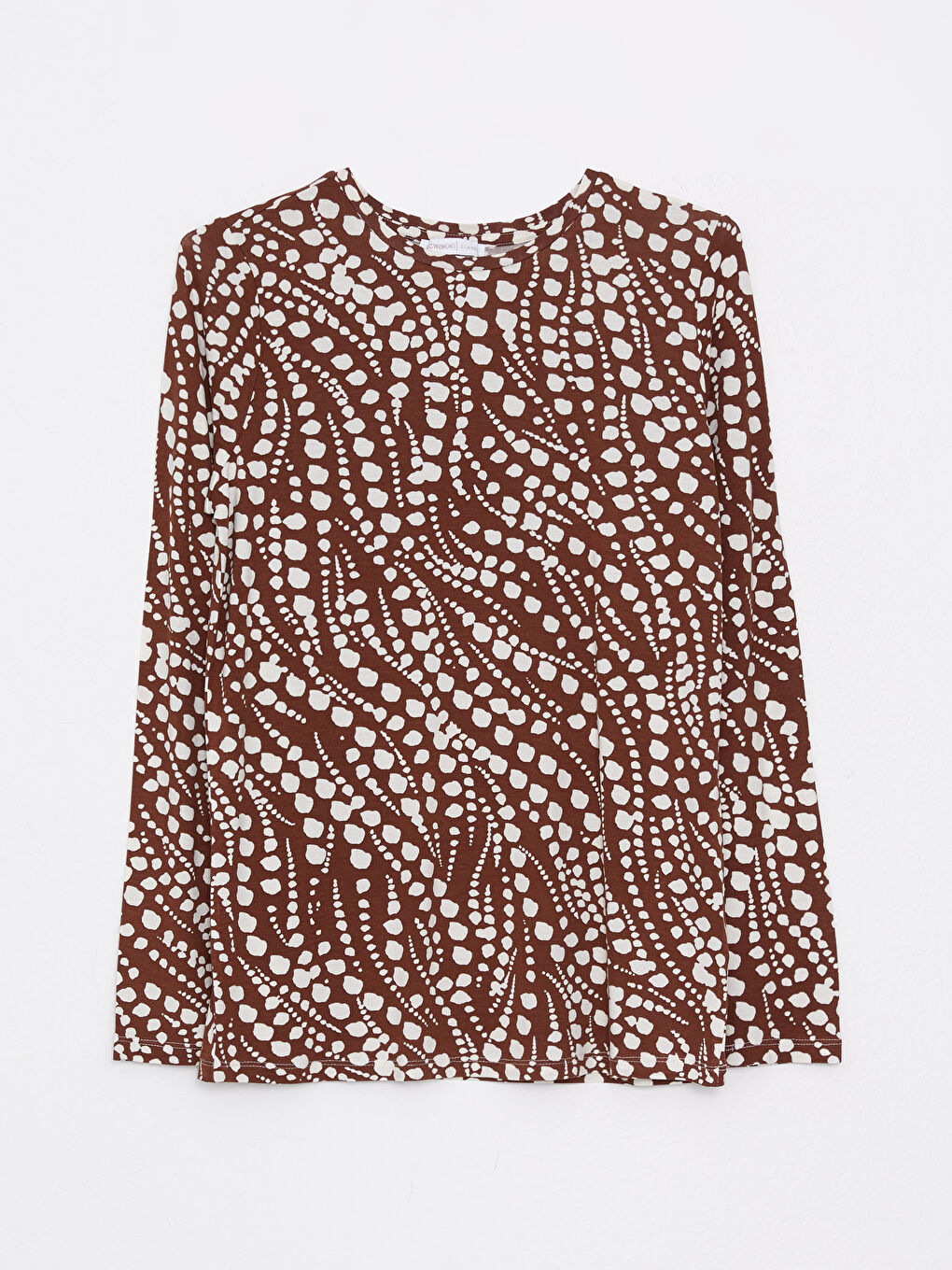 LCWAIKIKI Classic Crew Neck Patterned Long Sleeve Women's T-Shirt -S2G973Z8-LTR