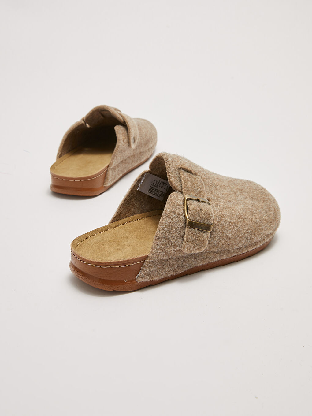 Kahverengi Tokalı Kadın Ev Terliği-4