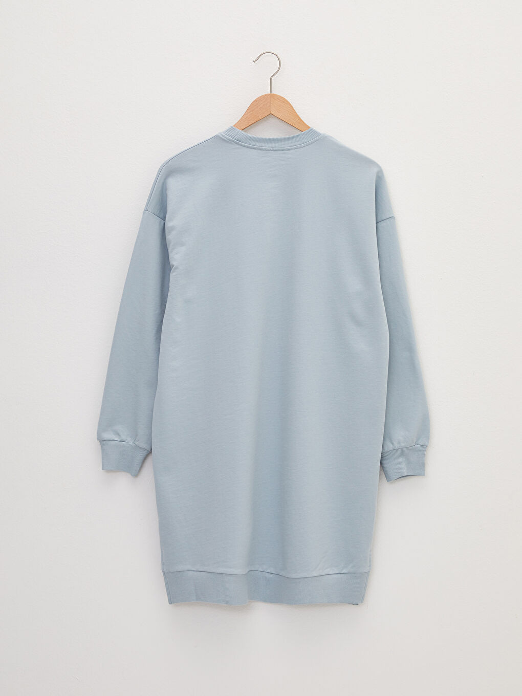 Mavi Bisiklet Yaka Yazı Baskılı Uzun Kollu Kadın Sweatshirt Tunik-7