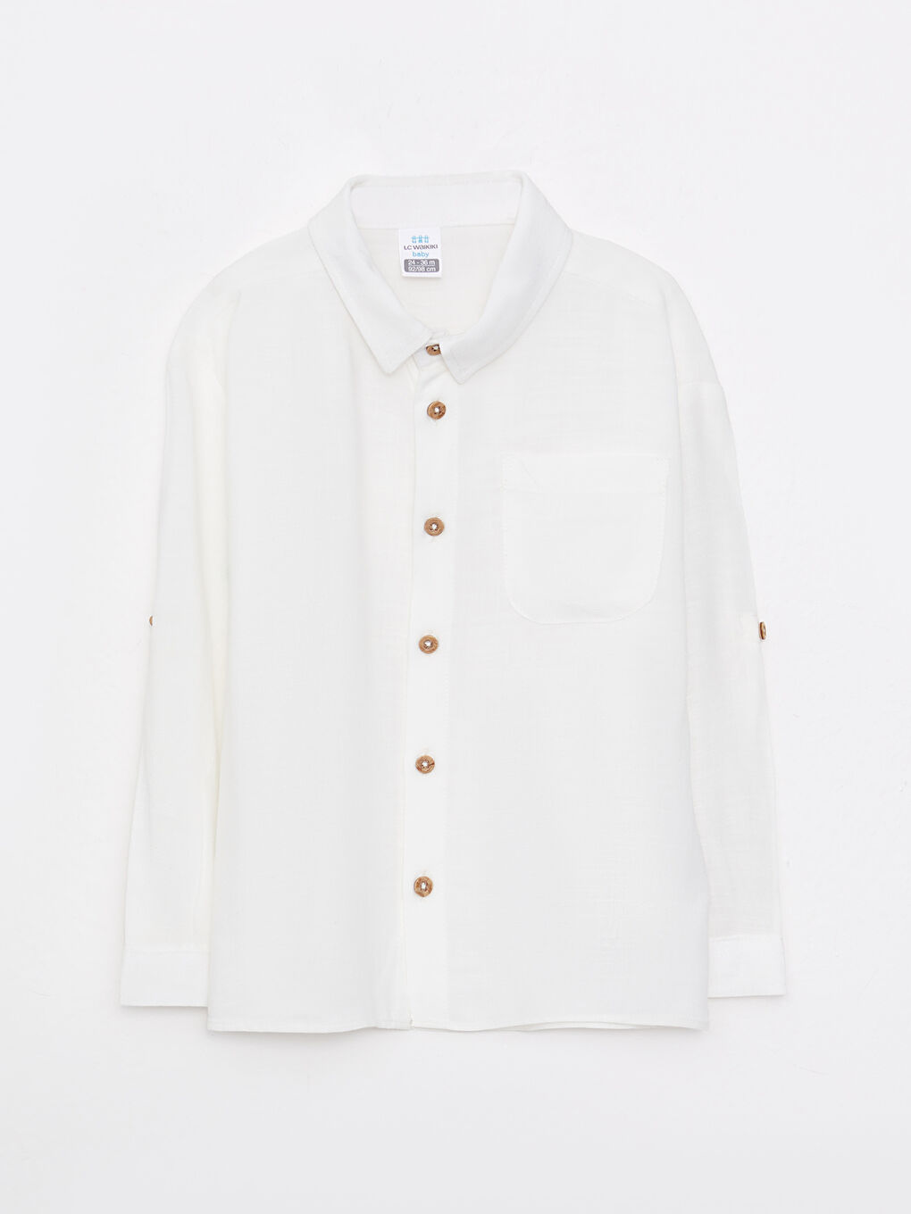 قميص أولاد رضع كم طويل سادة مع بابيون - طقم 2 قطع-2